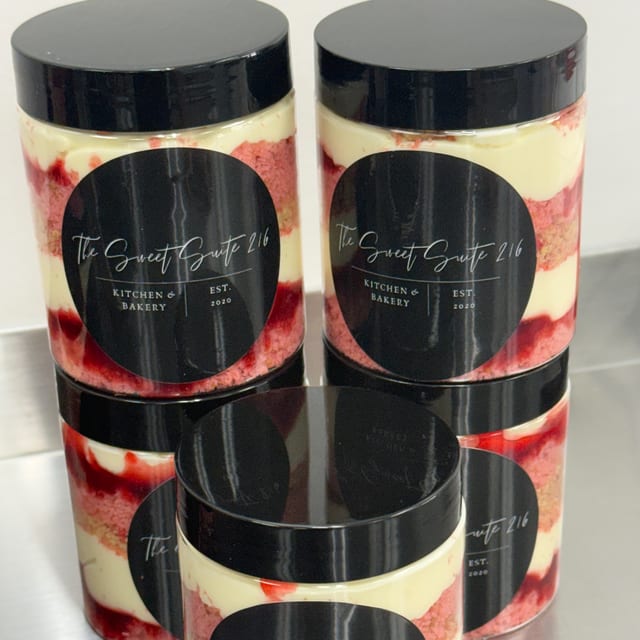 Strawberry Crunch Cake & Cheesecake Jars.