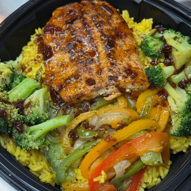 Salmon Rice Bowl.