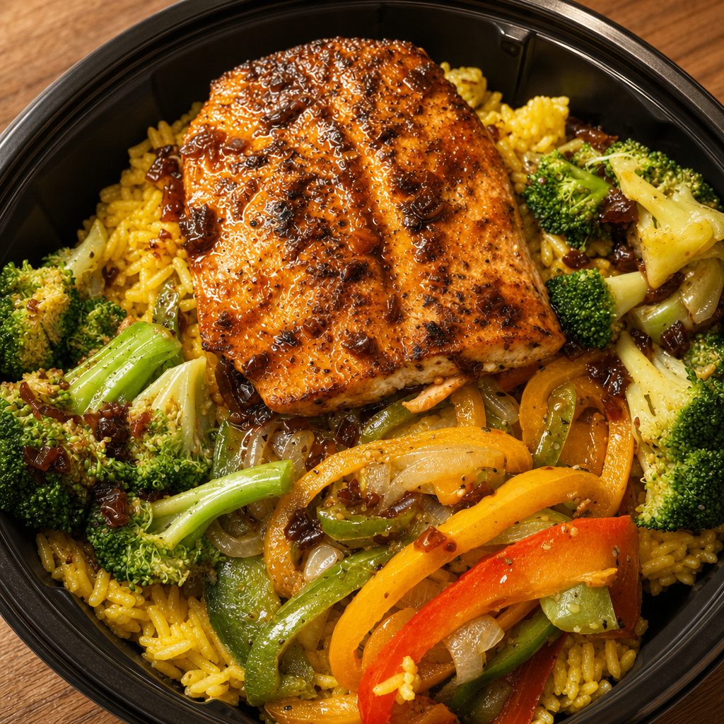 Salmon Rice Bowl.