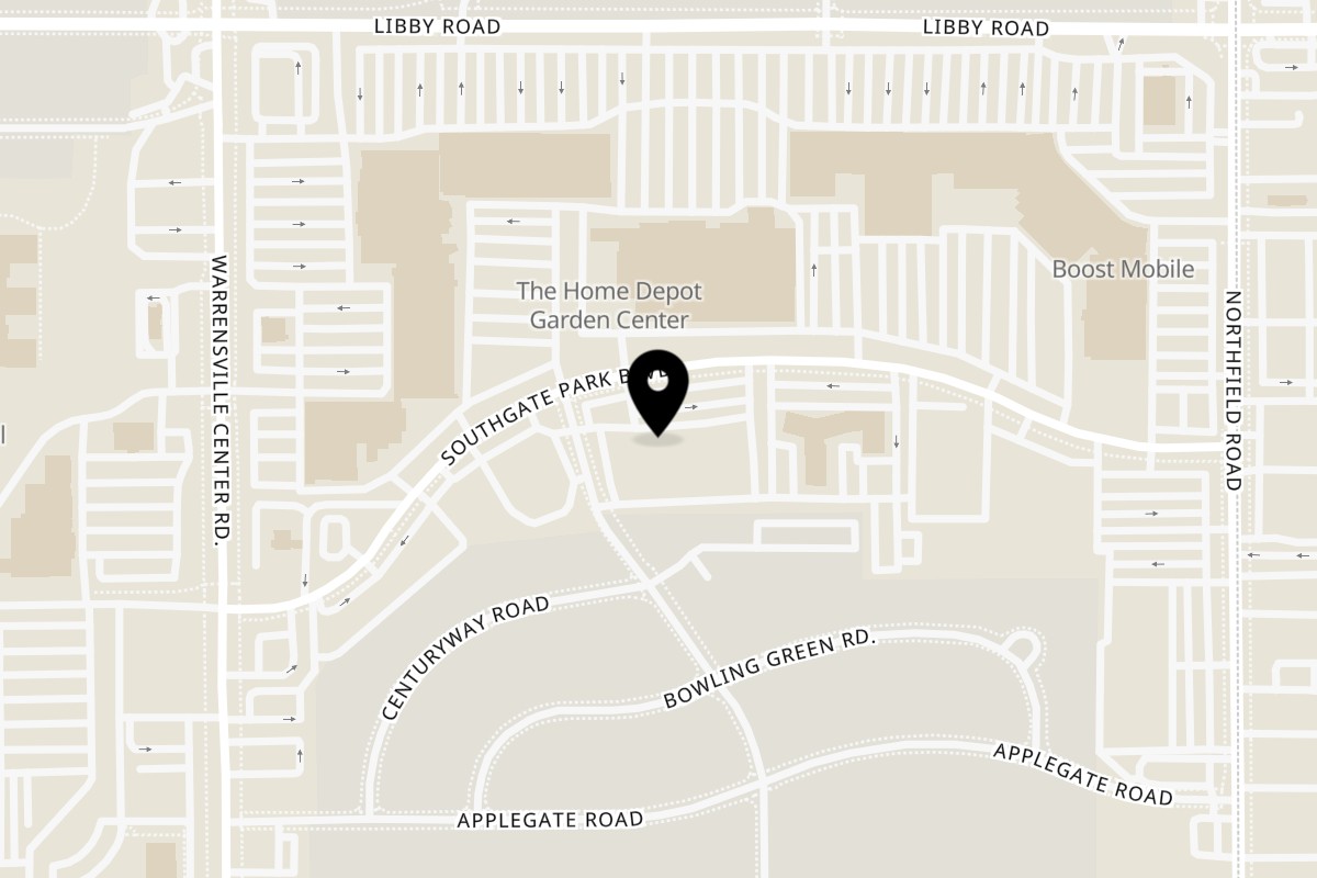 Map showing the location of The Sweet Suite 216 on 20760 Southgate Park Boulevard in Maple Heights